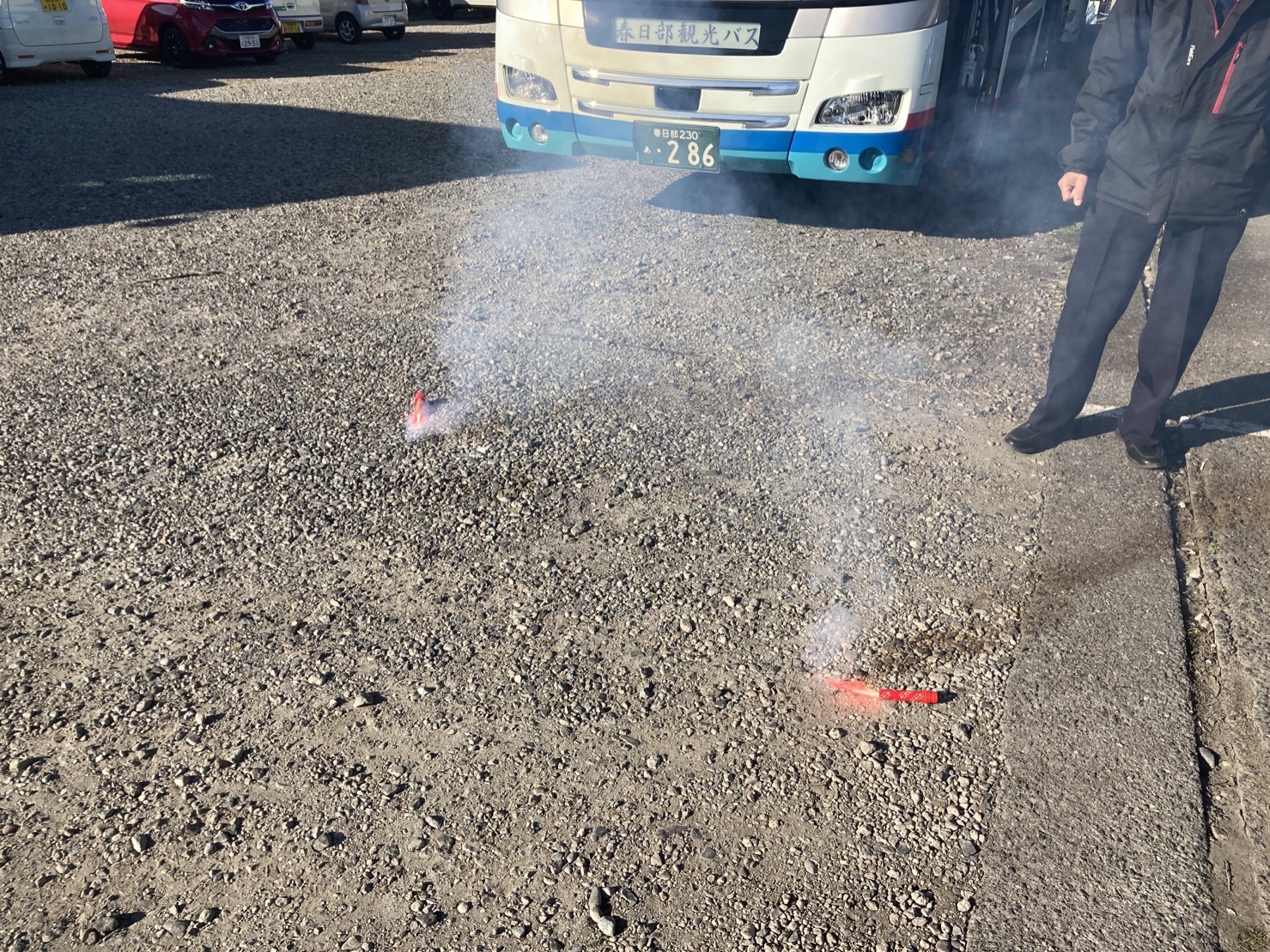 写真：非常口訓練
